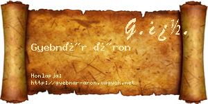 Gyebnár Áron névjegykártya