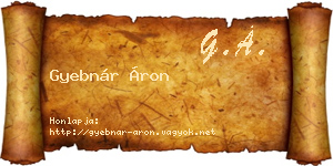 Gyebnár Áron névjegykártya